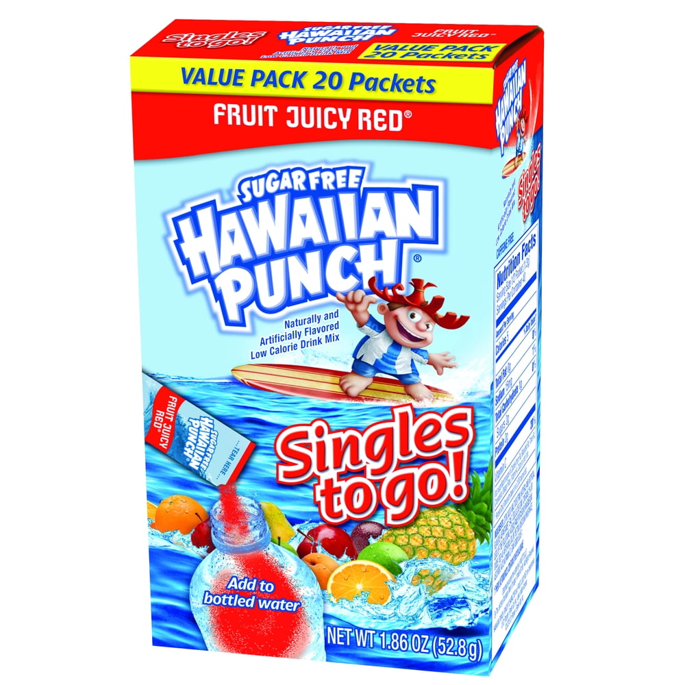 Hawaiian Punch SugarFree Fruit Juicy Red To Go Drink Mix Singles Value