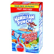 Hawaiian Punch Sugar-Free Fruit Juicy Red To Go Drink Mix Singles Value Pack, 1.86 Oz., 20 Count