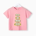 thumbnail image 3 of Camiseta de verano 100 % algodón para adolescentes, camiseta de algodón con cuello redondo y estampado sencillo de Minions de dibujos animados para niños y niñas, ropa de manga corta para niños, 3 of 5