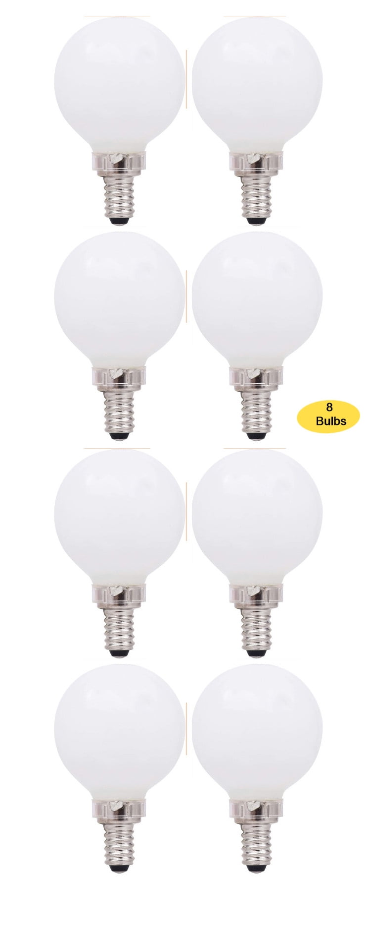 (8 bulbs) Sylvania 40362 LED G16.5 Globe, 40 watt equivalent, Indoor Outdoor, Dimmable, Daylight, Candelabra Base, 350 Lumens LED Light Bulb