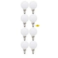thumbnail image 2 of (8 bulbs) Sylvania 40362 LED G16.5 Globe, 40 watt equivalent, Indoor Outdoor, Dimmable, Daylight, Candelabra Base, 350 Lumens LED Light Bulb, 2 of 3