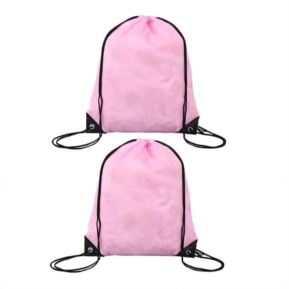 GASTROPOD 2026 New 2Pcs Drawstring Backpack Ultra-Portable Drawstring Bags Wide Storage Adjustable Straps Draw String Back Bag for Gym, Sports, Travel, School Style9 Pink