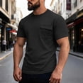 thumbnail image 2 of Men's T-Shirt Pocket Short Sleeve Shirts Running Athletic Workout Active Sun Protection Quick Dry Big and Tall Size S-3XL Black, 2 of 8