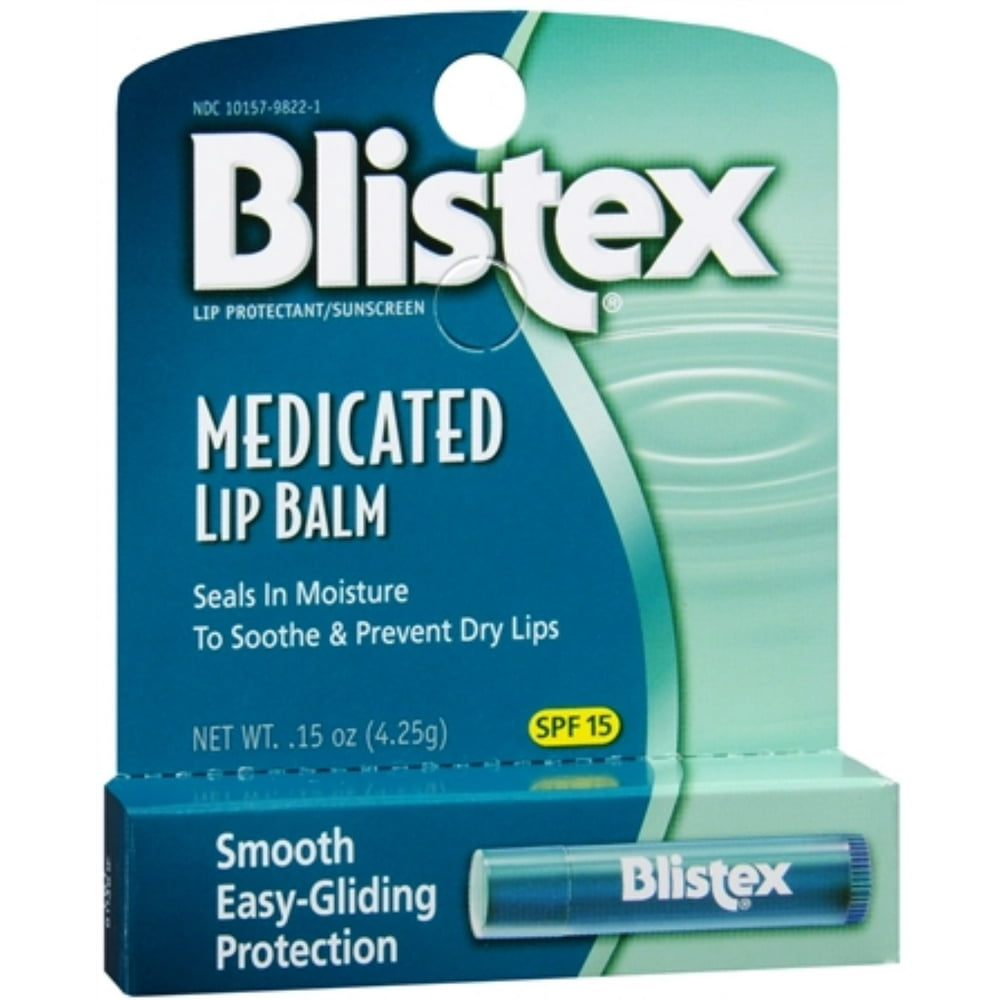 Blistex Medicated Lip Balm SPF 15 0.15 oz (Pack of 3)