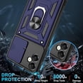 thumbnail image 5 of Compatible with Samsung Galaxy A05 Case,Galaxy A05 Case with Screen Protector[2 Pcs] with Slide Camera Cover, 360°Rotation Ring Kickstand [Military Grade] for A05 Case,Blue, 5 of 15