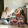 thumbnail image 5 of Wobogo Ragged Pink Flamingos Travel Laundry Bag Dirty Clothes Organizer Top Handle Strap Design Suitable for Beach Camping Dormitory Bathrooms, 5 of 7