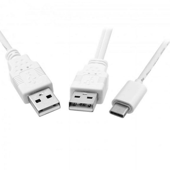 Xiwai Cable USB 3.1 Type C USB-C to Dual A Male Extra Power Data Y Cable for Phone Hard Disk