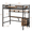 Twin + Brown + Metal + Bed Frame + Metal & Wood#27, variant on Space Saving Twin Loft Bed Frame with Desk and Storage, Metal & Wood Brown for Bedroom