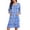 Blue Pattern, variant on Zipper Robes for Women 3/4 Sleeves Lightweight House Coat Zip Up Bathrobe Soft Nightgown with Pockets