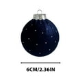 thumbnail image 3 of SLYNSHome Christmas Velvet Ball Tree Ornament 2.4 inch Hanging Shatterproof Xmas Balls with Artificial Diamond for Indoor Outdoor Party Decor - Blue, 3 of 7