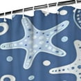 thumbnail image 3 of Summer Beach Starfish Seashell Shower Curtain 72x72in with Hooks, Quick-Dry Polyester Nautical Decor for Coastal Sea-Inspired Bathrooms, 3 of 4