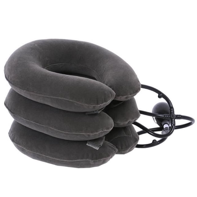 Inflatable Cervical Traction Cushion for Head and Shoulder Pain - Cervical Neck Brace - Cervical Collar - Adjustable Size, Grey