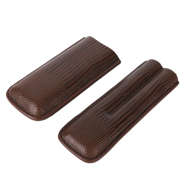 Estuche De Viaje Para Puros, Sensación Natural De La Mano, Cuero De PU Texturizado, Soporte Para Estuche Para Puros De 2 Dedos, Ligero Para Regalos Del Día Del Padre