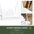 thumbnail image 4 of Outsunny 46" 2-Person Outdoor Porch Swing Bench with Solid Wood Design, Southern Style, & Chains Included, 440 lb Weight Capacity, White, 4 of 9