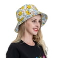 thumbnail image 4 of Yiaed Ducks and Anchors Print Reflective Stripe Bucket Hat Unisex Funny Outdoor Fisherman Cap Beach Sun Hat, 4 of 5