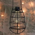 thumbnail image 4 of Northlight 7.75" Black Rippled Solar Powered LED Decorative Outdoor Metal Patio Lantern, 4 of 4