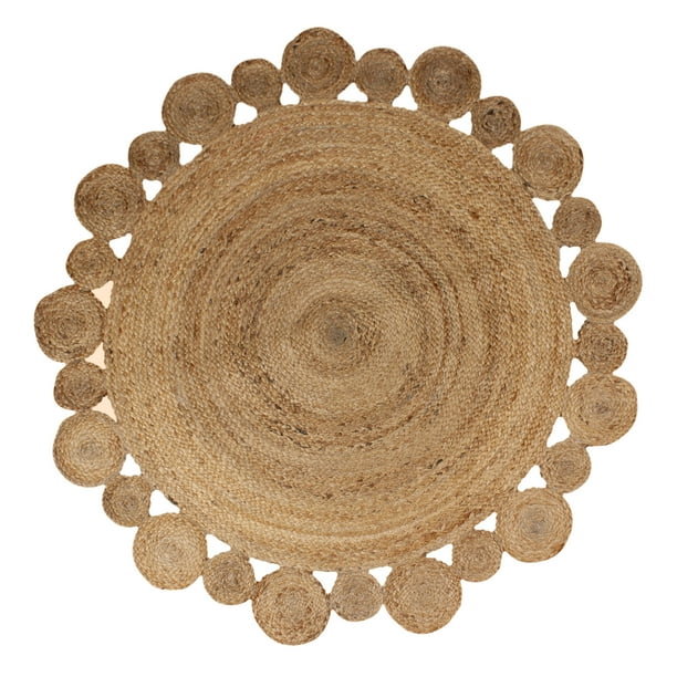 Natural Jute Kilim Round Area Rug Outdoor Garden Rug Braided Style ...