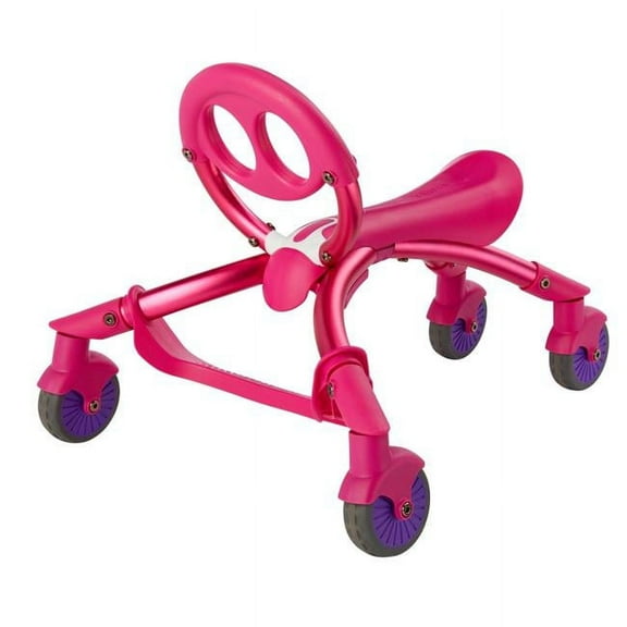 YBIKE Pewi Stroll (Pink) Indoor/Outdoor Walking Ride On Toy with Push Handle - Grows from Baby Walker to Toddler Ride On for Ages 9 Months to 3 Years