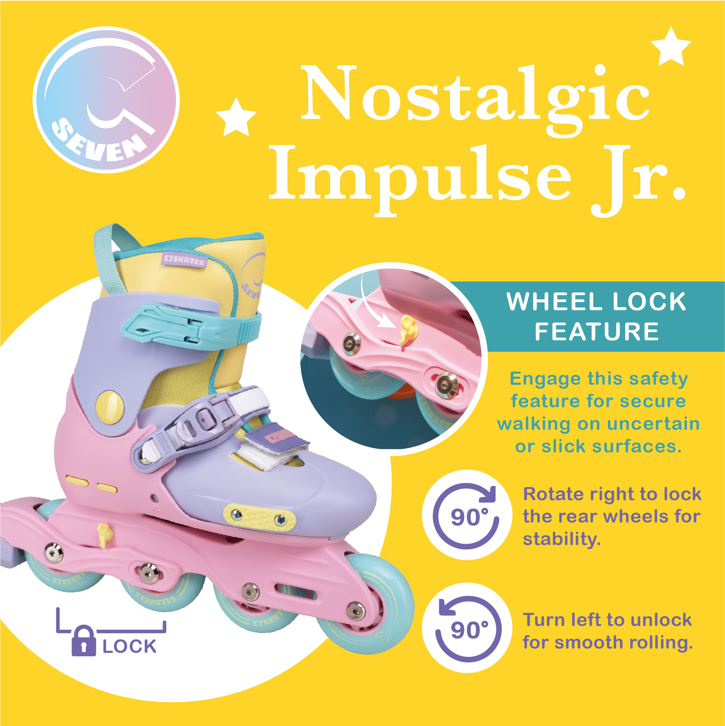 C7skates Jelly Nostalgic Jr. Youth Inline Skates (Size M)