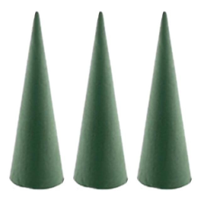 GUOOL Floral Block Tree Cone Christmas Decoration for Birthday Festival Activities 3pcs