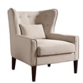 thumbnail image 5 of BSHTI Beige Linen Upholstered Accent Arm Chair, Solid Rubberwood Frame, Modern Comfy Side Chair for Living Room Bedroom, 5 of 6