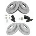 thumbnail image 2 of TRQ Front and Rear Performance Brake Pad & Rotor Kit Brake Pads Brake Rotors Set Semi-Metallic Premium G-Coated Fits Select 2002-2007 Buick Rendezvous, 2 of 6