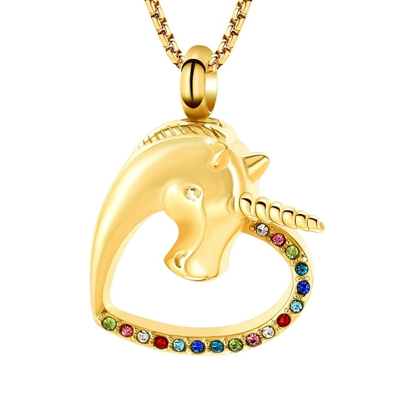 Unicorns Cremation Pendant Small Urns For Ashes Keepsake Urn Necklace