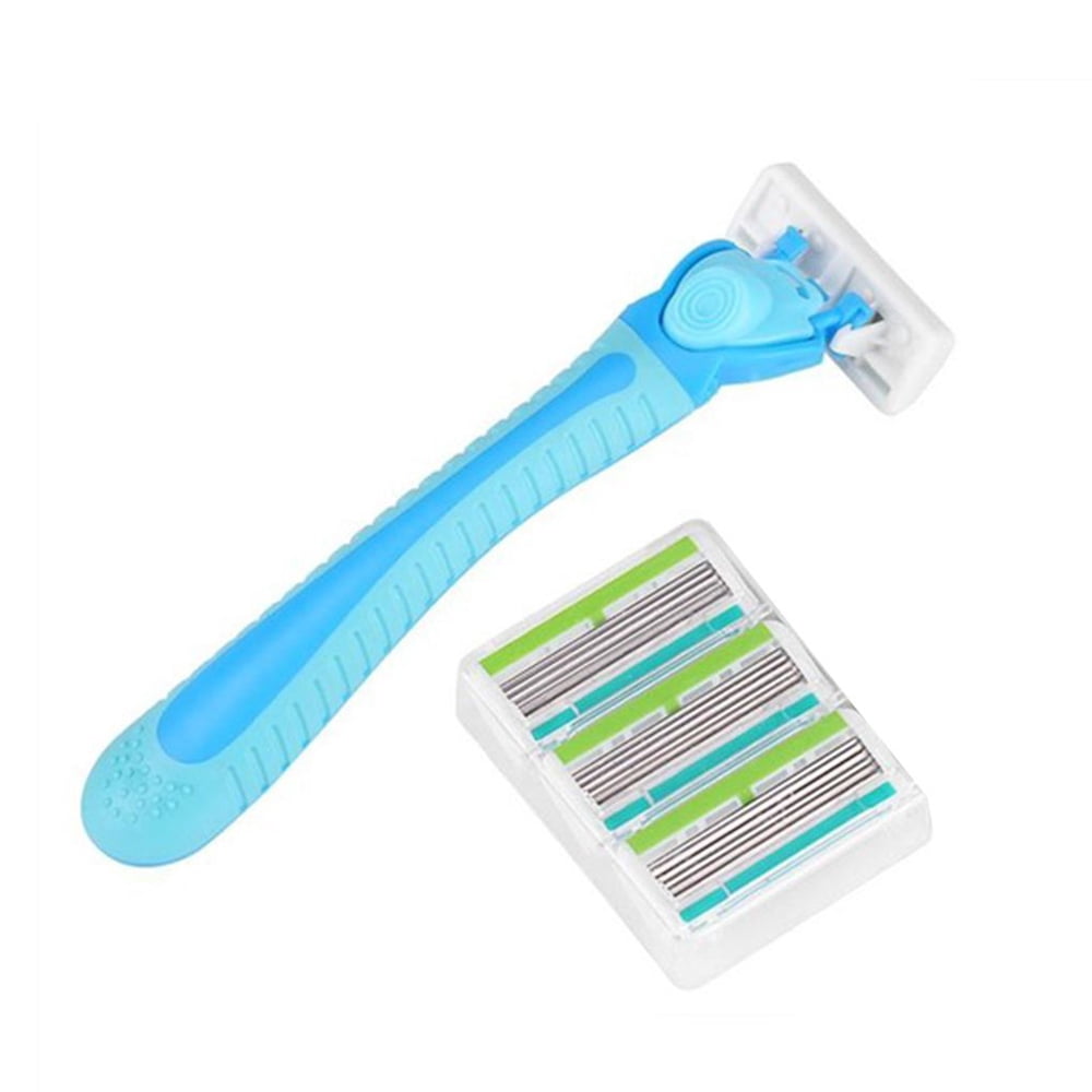 Women Disposable 6Layers Straight Razor Sharpen Blades Waterproof Manual Lady Shaving Razor Set