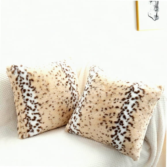 Housses de Coussin Léopard des Neiges Safari - Imprimé Animal de Luxe 20x20 Housse de Coussin pour Canapé Oreillers Décoratifs Jungle