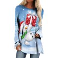 thumbnail image 2 of Pntutb Mujeres Mangas Largas Camisas Casuales Impresión de Navidad Cuello Redondo Pullover Túnica tops Pntutb Pntutb-532, 2 of 5