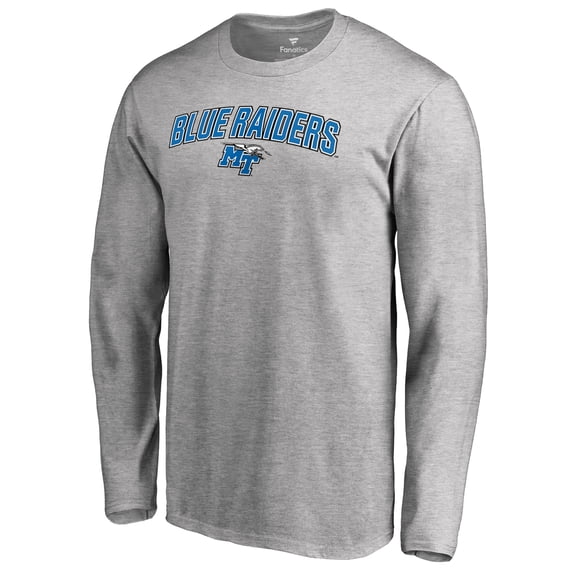 Men's Heather Gray Middle Tennessee State Blue Raiders Proud Mascot Long Sleeve T-Shirt