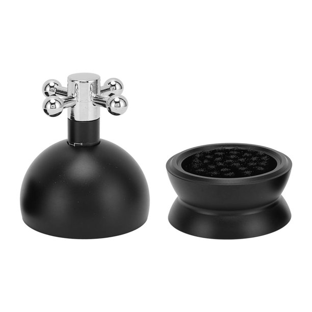 Distribuidor de café ajustable de metal de grado alimenticio con mango giratorio y tapa fija, 22 agujas, negro, 53 mm