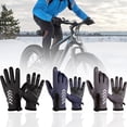 thumbnail image 4 of Winter Gloves for Women Men, Fleece-Lined Touchscreen Solid Color Waterproof Thermal Fuall Finger Gloves, Non-Slip Thermal Warm Motorcycle Ski Snow Gloves, Non-Slip Silicone, 1Pair(Grey,9.4x3.9"), 4 of 7
