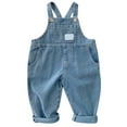 thumbnail image 4 of QUOTAY Kids Overalls with Large Pockets Denim Toddler Pants for Girls and Boys Comfortable Playwear Durable Overall Jeans 6 Months-9 Years 02_Blue,18-24 Month, 4 of 9