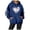 Blue, variant on Oversized Hoodies for Women Casual Long Sleeve Loose Fit Tops Baseball Print Crewneck Fall Lightweight Sweatshirts