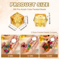 thumbnail image 2 of Uxcell 12mm Acrylic Cube Faceted Beads, 100 Pcs Square Diamond Beads for Jewelry Making, Gold, 2 of 6