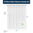 thumbnail image 3 of Mainstays 16-Piece White Diamond Pattern Shower Curtain Bathroom Set – Fabric Curtain with Rug, Hooks, Soap Dispenser & Tray, 3 of 16