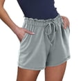 thumbnail image 4 of AherBiu Pajama Shorts for Women Drawstring Elastic Waisted Wide Leg Comfy Loungewear Summer Shorts with Pockets, 4 of 8