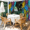 thumbnail image 4 of Stained Glass Outdoor Curtains for Patio Waterproof, Grommet Outdoor Privacy Panels, Vintage Abstarct Geometric Pattern Art Weatherproof Outside Curtains for Porch/Cabana 54"Wx95"L, 1 Panel, 4 of 8