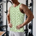 thumbnail image 5 of KLL Green Avocado Print Men's Muscle Gym Workout Stringer Tank Tops Bodybuilding Fitness T-Shirts Tank Tops Men-3X-Large, 5 of 7