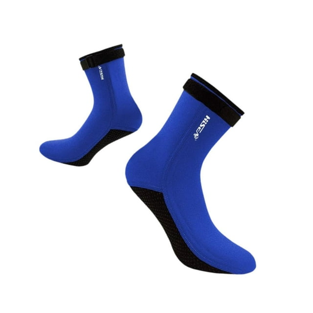 QualitChoice 3mm Neoprene Diving Socks Wetsuits Socks for Freediving Surfing Sports L Water Blue L