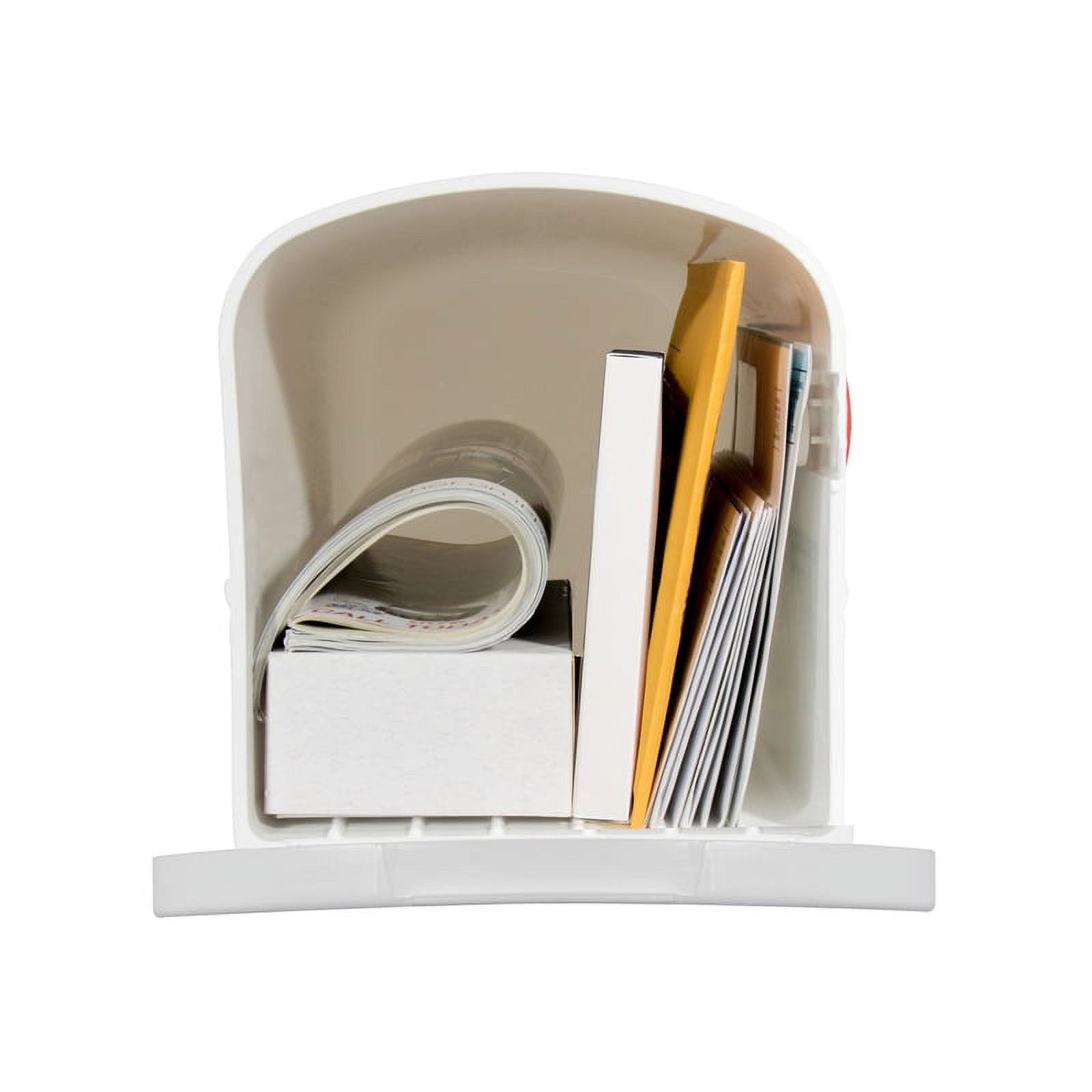 Architectural Mailboxes Parsons Plastic, Medium, Post-Mount Mailbox in White