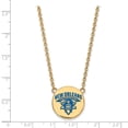 thumbnail image 2 of 925 Sterling Silver Yellow Gold-Plated Official U of New Orleans Large Enamel Disc Pendant Necklace Charm Chain 18" (Width = 19mm ), 2 of 4