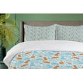 thumbnail image 4 of Ambesonne Umbrella Duvet Cover Sets, Rainy Weather Equipment, 2-King, Pale Blue Dark Orange, 4 of 7