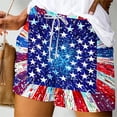thumbnail image 2 of Moxiu Women American Flag Shorts 2025 Casual Summer 4th of July Drawstring Shorts with Pockets Comfy Beach Patriotic Shorts Multicolor,XXL, 2 of 5