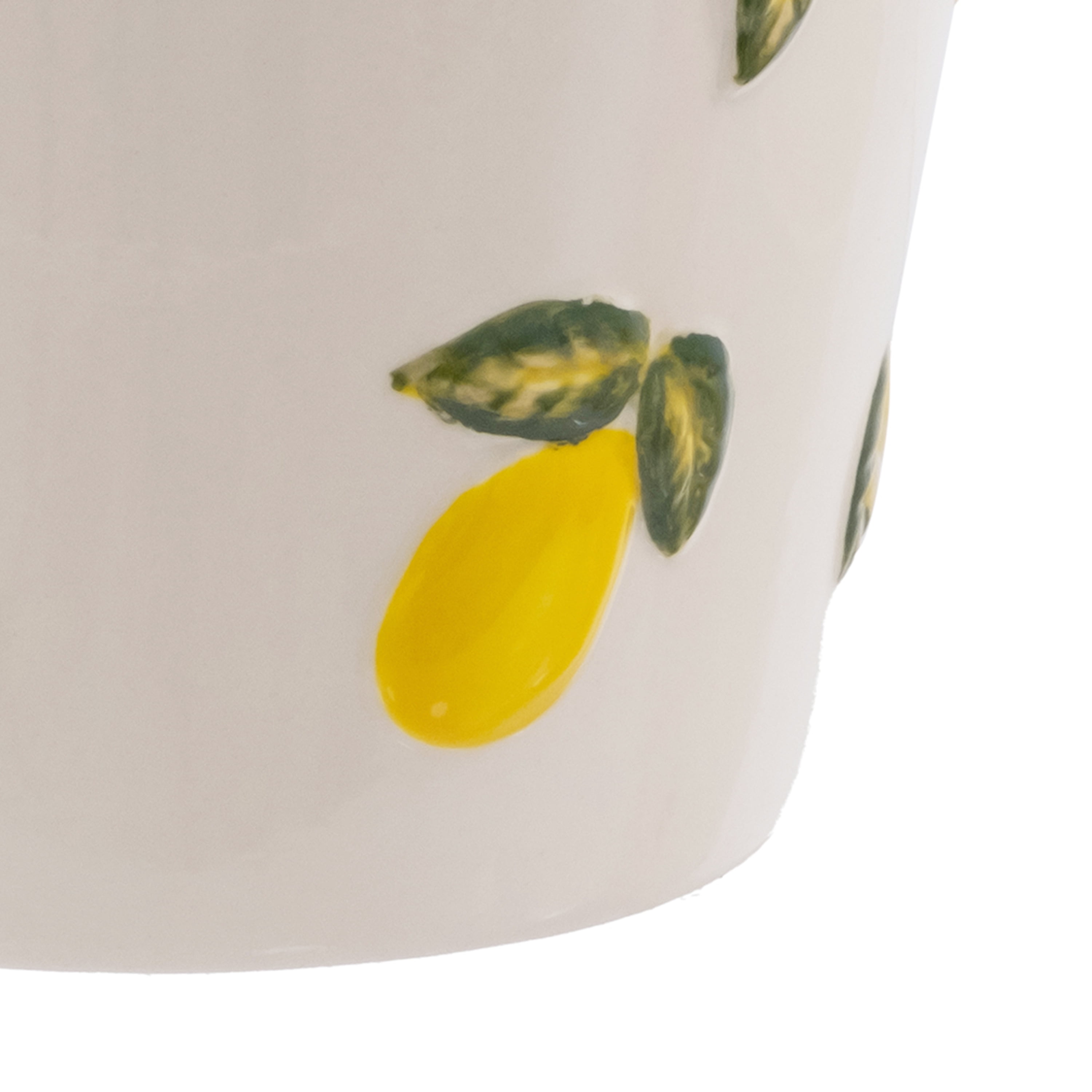 Mainstays 6.25" x 6.25" x 6" Round Cream and Yellow Ceramic Lemon Planter