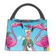 thumbnail image 1 of Easygdp Beach Flamingo Trio Bolsa de Almuerzo Insulada Reutilizable, Bolsa de Mano y Bandolera para Oficina, Trabajo, Viajes, 1 of 6