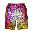 thumbnail image 4 of Lsque Mens Swim Trunks Colorful Tie Dye Stained Glass 3 Pattern - Bathing Suit Compression Liner - Beach Swim Shorts Swimwear - (S-3XL) - Stretch Quick Dry -Medium, 4 of 9