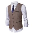 thumbnail image 4 of Qarigey Chaleco de vestir para novios ajustado de vaquero occidental, chalecos de traje de cuero cálidos y de moda, transpirables y elegantes Camisetas, 4 of 6