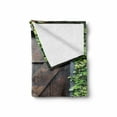 thumbnail image 2 of Rustic Soft Flannel Fleece Blanket, Small Spanish Style Dark Stained Wood Door Secret Garden with Grated Window Picture, Cozy Plush for Indoor and Outdoor Use, 50" x 70", Brown Green, by Ambesonne, 2 of 6